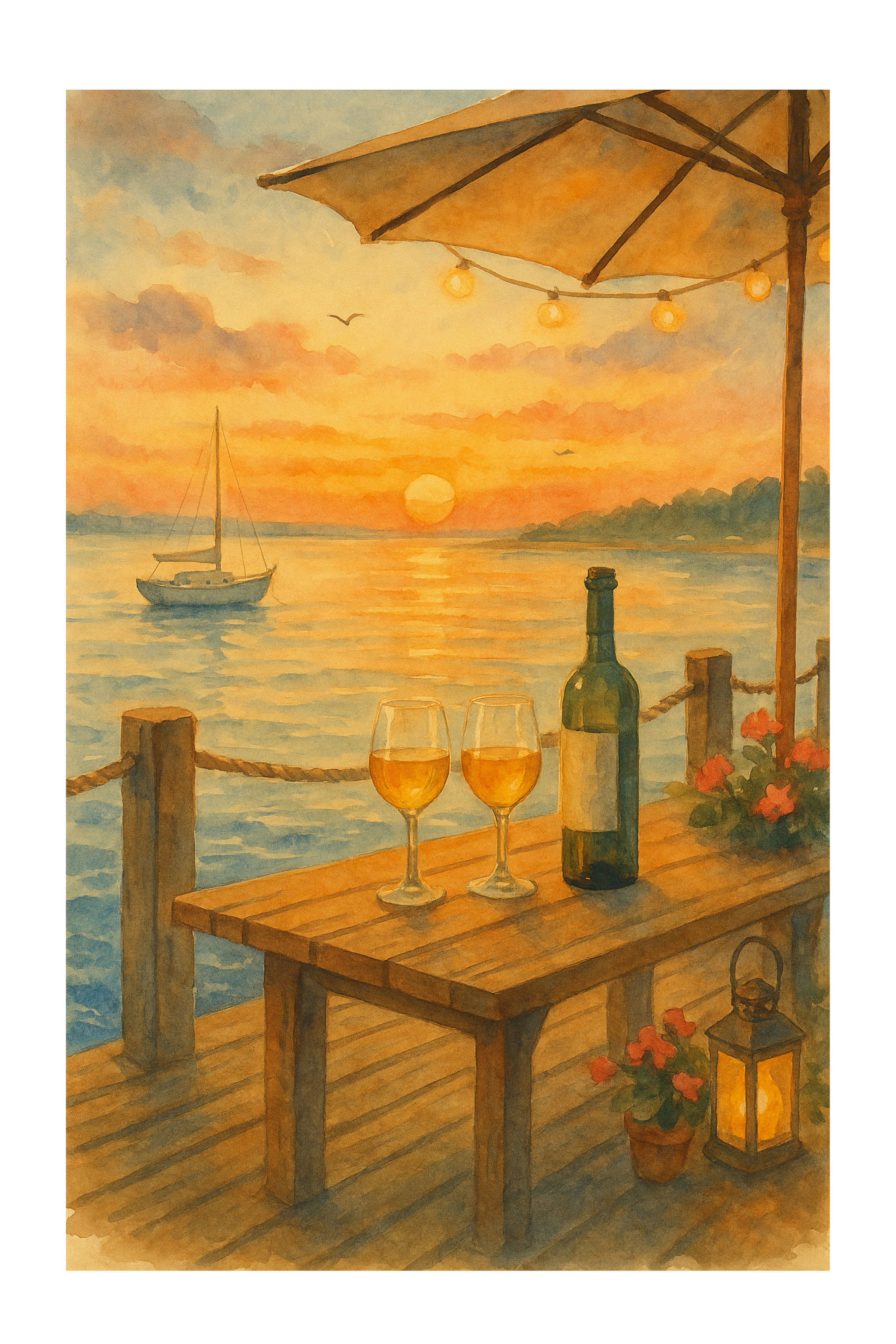 "Solnedgång vid Bryggan" - Poster