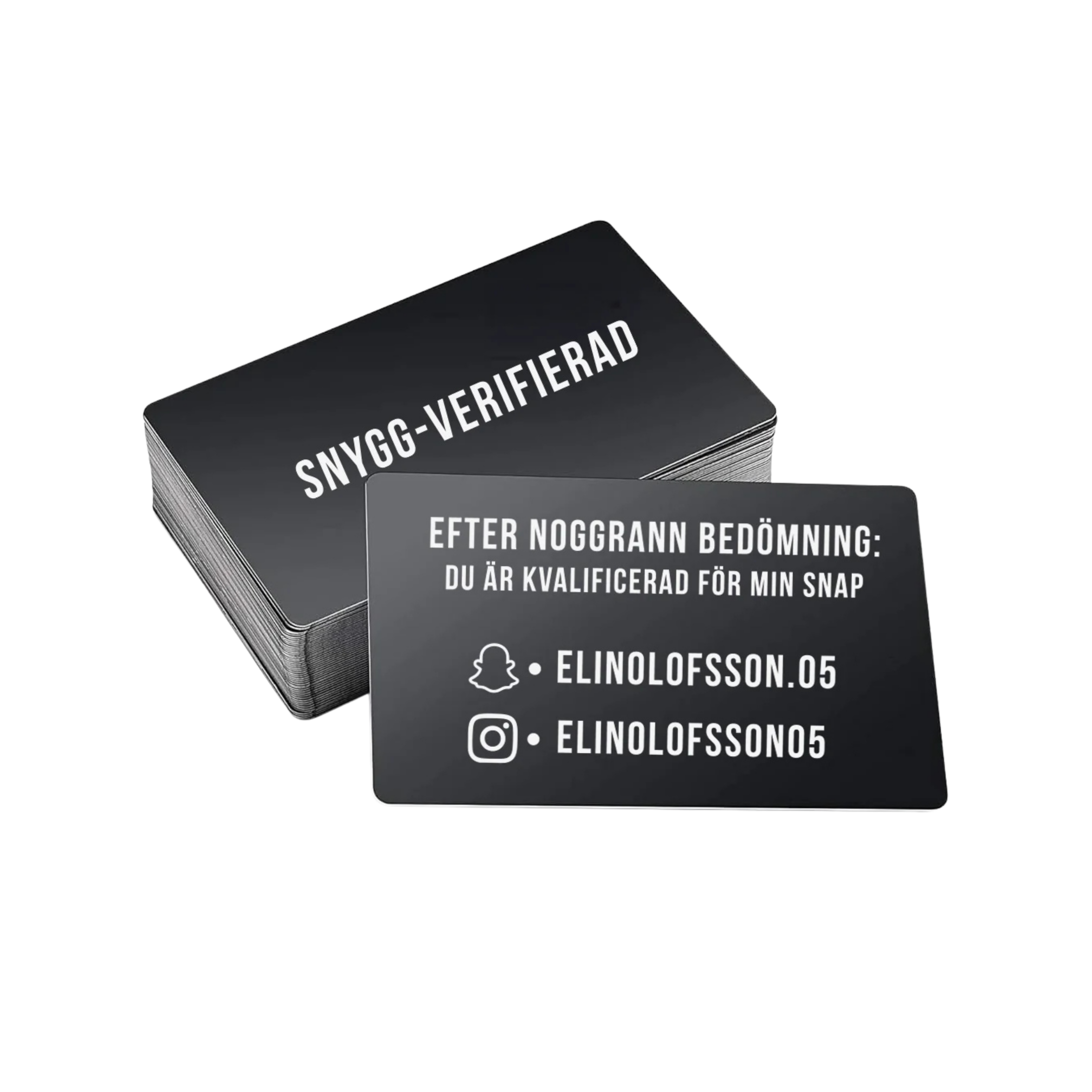 Metall kort "Snygg-verifierad"