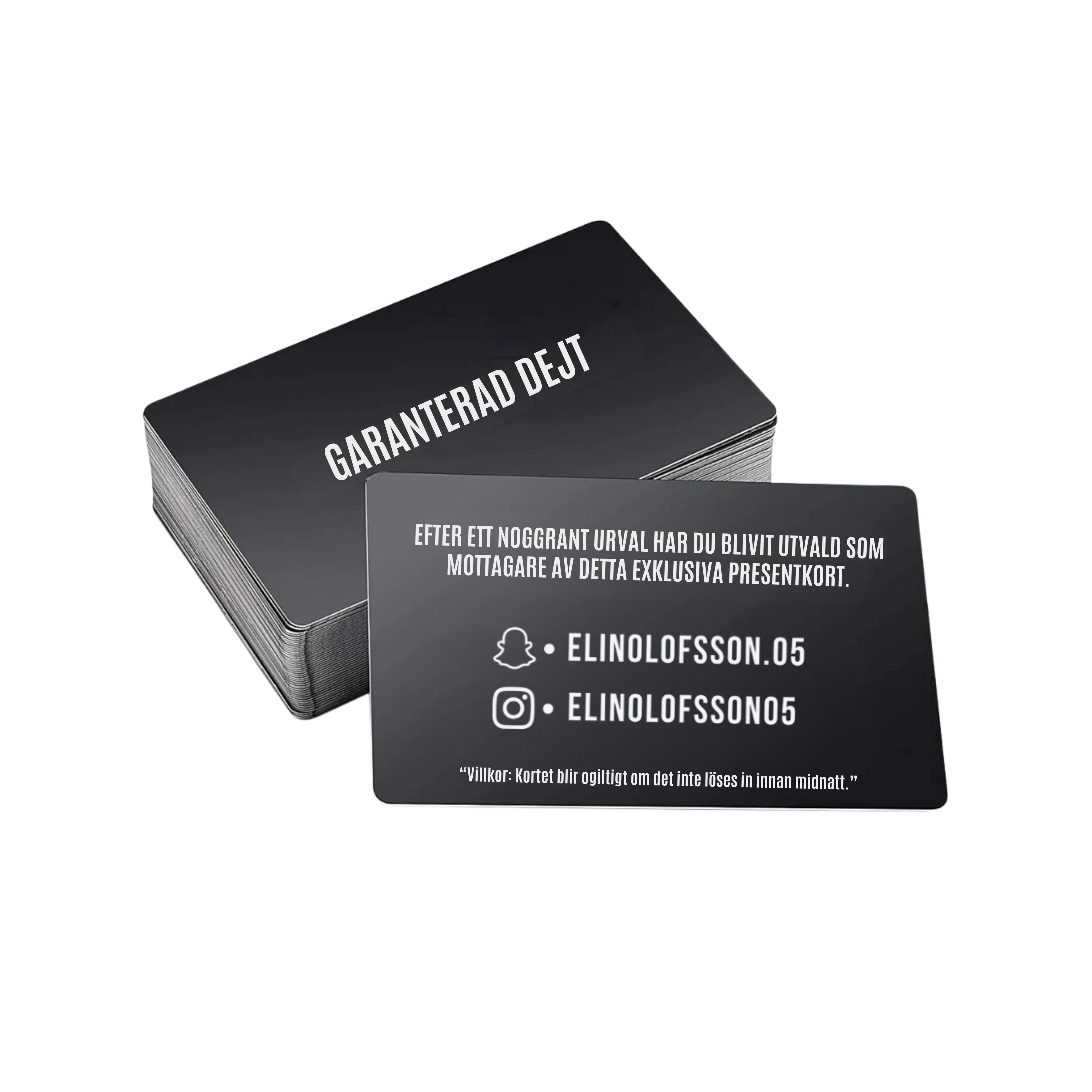 Metall kort "Garanterad Dejt"