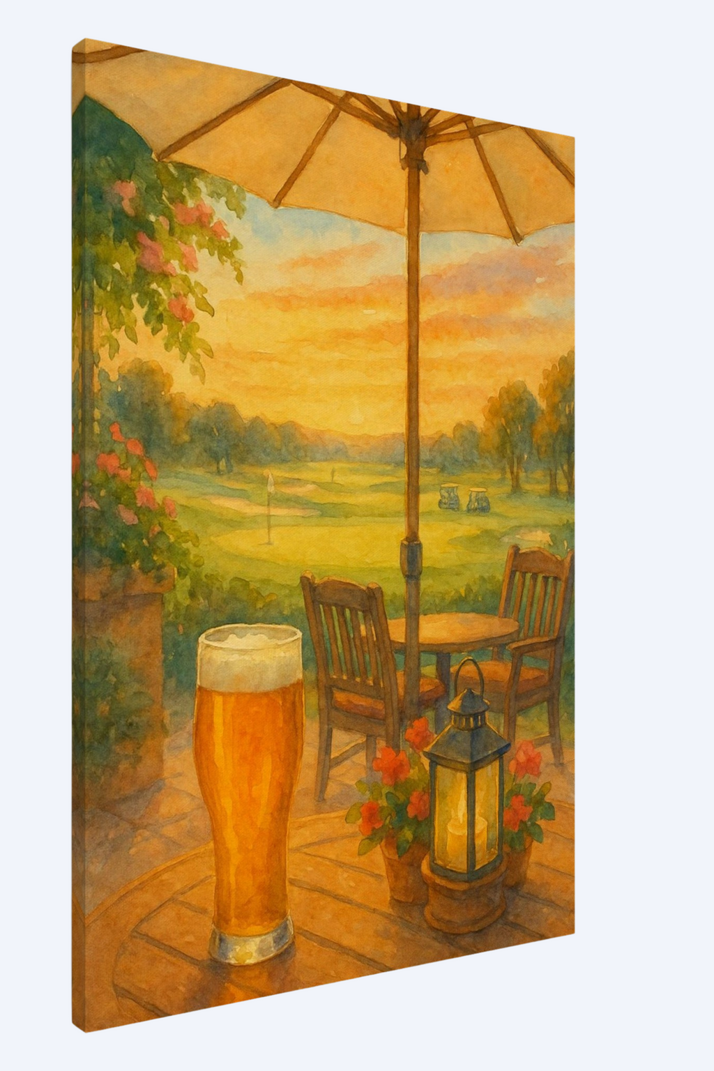 "Kväll på Golfterassen" - Canvas