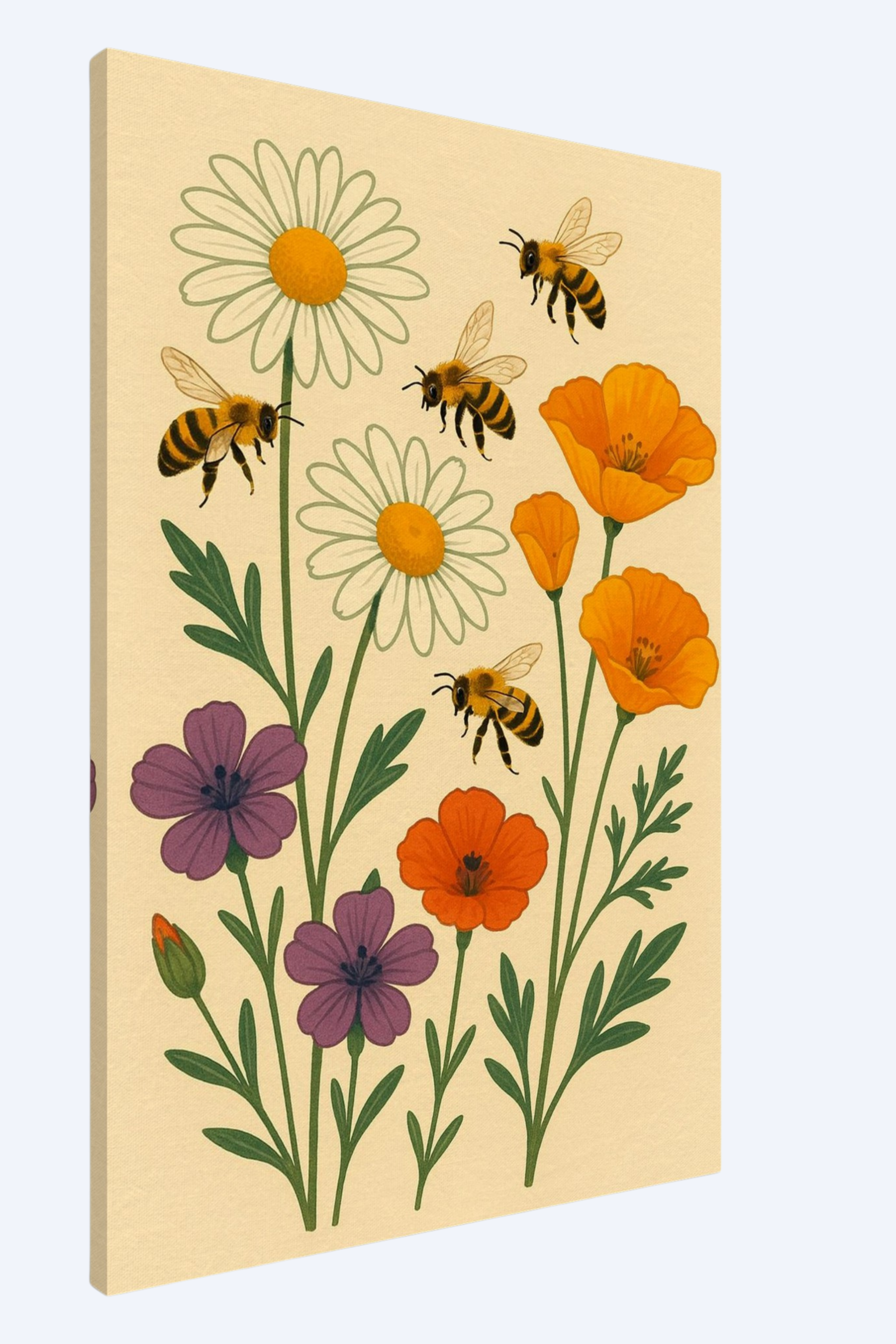 "Blommor & Bin" - Canvas
