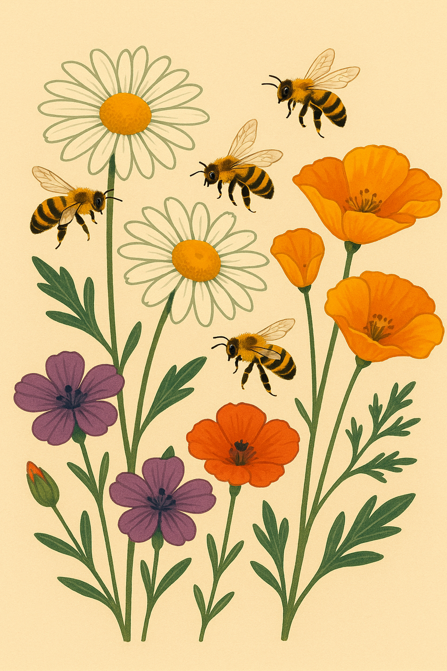 "Blommor & Bin" - Poster